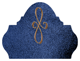 DARAY L 601 CP SH BL Copper Scroll Shimmer Blue Background